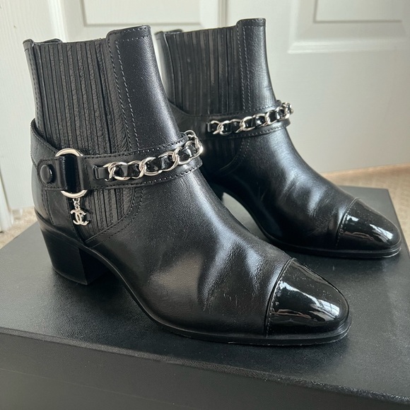 Chanel Goatskin Leather Ankle Booties - Picture 1 of 4